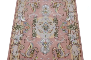 Pastel Pink Classic Pictorial 3X4 Tabriz Persian Rug