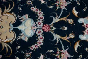 Dark Navy & Cream Traditional 2X3 Pair of Tabriz Persian Rugs