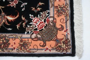 Black Traditional 2X3 Set of Tabriz Persian Rugs
