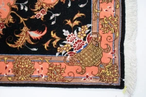 Black Traditional 2X3 Set of Tabriz Persian Rugs