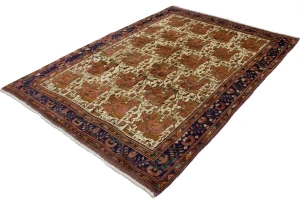 Muted Cream Semi Antique Floral 6'6X9'4 Sirjan Persian Rug