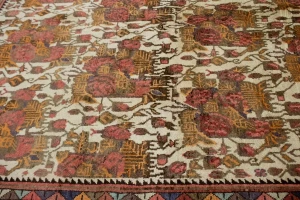 Muted Cream Semi Antique Floral 6'6X9'4 Sirjan Persian Rug