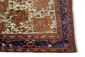 Muted Cream Semi Antique Floral 6'6X9'4 Sirjan Persian Rug