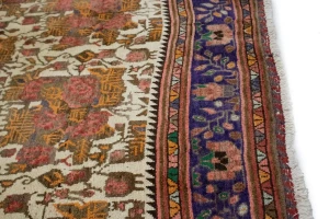 Muted Cream Semi Antique Floral 6'6X9'4 Sirjan Persian Rug