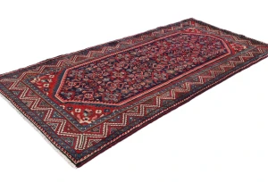 Vintage Purple-navy Floral Tribal 3'4X6'9 Hamedan Persian Rug
