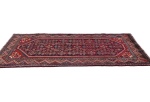 Vintage Purple-navy Floral Tribal 3'4X6'9 Hamedan Persian Rug
