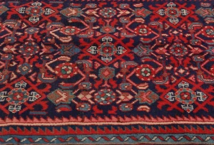 Vintage Purple-navy Floral Tribal 3'4X6'9 Hamedan Persian Rug