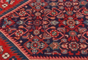 Vintage Purple-navy Floral Tribal 3'4X6'9 Hamedan Persian Rug