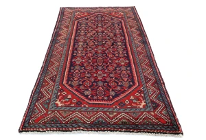 Vintage Purple-navy Floral Tribal 3'4X6'9 Hamedan Persian Rug