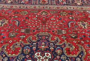 Vintage Red Floral Traditional 8X11 Tabriz Persian Rug