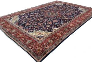 Vintage Purple-navy Floral Traditional 7X11 Mahal Persian Rug