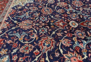 Vintage Purple-navy Floral Traditional 7X11 Mahal Persian Rug