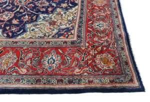 Vintage Purple-navy Floral Traditional 7X11 Mahal Persian Rug