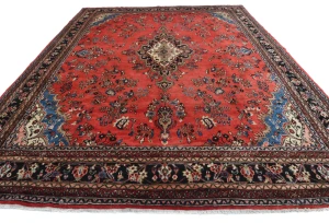 Vintage Red Tribal Floral 10X13 Hamedan Persian Rug