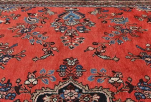 Vintage Red Tribal Floral 10X13 Hamedan Persian Rug