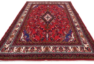Vintage Red Tribal 7X10 Hamedan Persian Rug