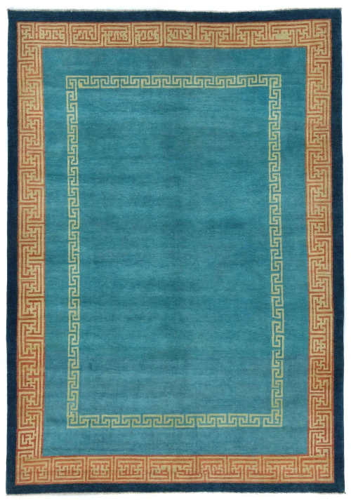 Blue Bordered Modern 6X9 Kazak Pakistan Rug