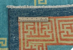 Blue Bordered Modern 6X9 Kazak Pakistan Rug