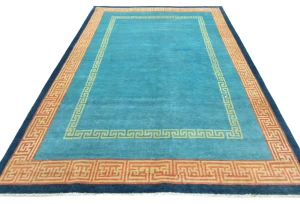 Blue Bordered Modern 6X9 Kazak Pakistan Rug