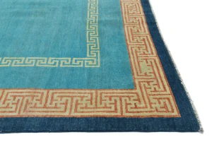 Blue Bordered Modern 6X9 Kazak Pakistan Rug