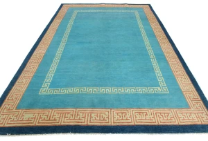 Blue Bordered Modern 6X9 Kazak Pakistan Rug