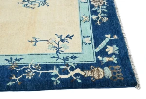 Cream Bordered Modern 5X6 Kazak Osuhak Pakistan Rug