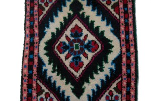 Cream & Pink Tribal 1X2 Hamedan Persian Rug