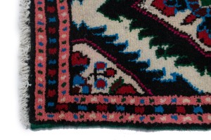 Cream & Pink Tribal 1X2 Hamedan Persian Rug