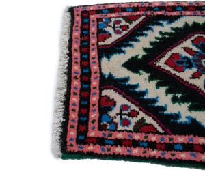Cream & Pink Tribal 1X2 Hamedan Persian Rug