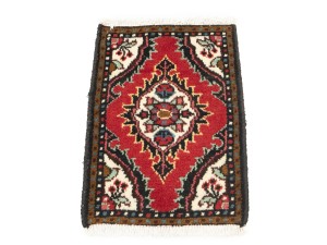 Vintage Red Floral Tribal 1'3X1'7 Hamedan Persian Rug