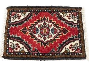 Vintage Red Floral Tribal 1'3X1'7 Hamedan Persian Rug