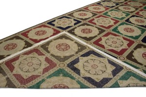 Multicolored 11X31 Aubusson Chinese Rug