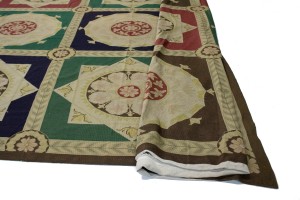 Multicolored 11X31 Aubusson Chinese Rug