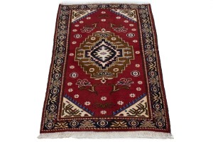 Vintage Red 3X4 Hamedan Persian Rug