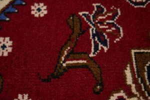 Vintage Red 3X4 Hamedan Persian Rug