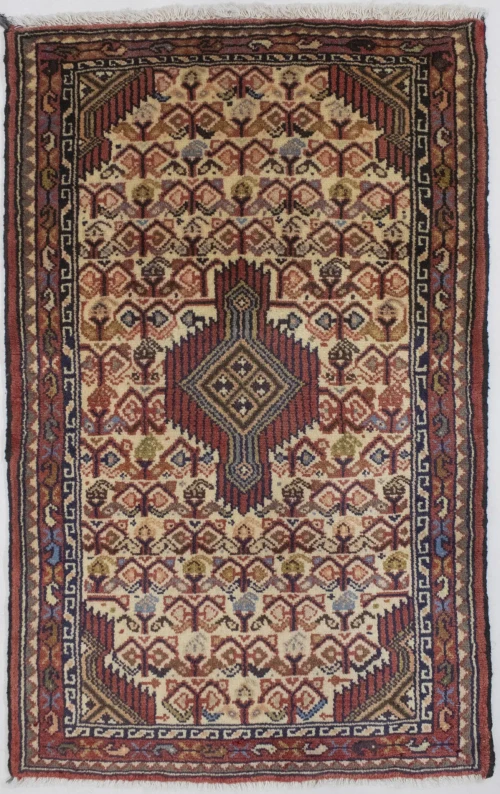 Cream Vintage Tribal 2X4 Hamedan Tajabad Persian Oriental Rug