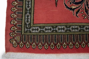 Coral Red Vintage Floral 2X3 Kashan Persian Oriental Rug