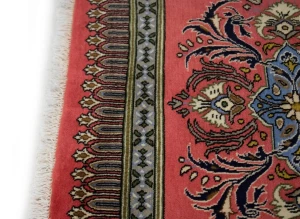 Coral Red Vintage Floral 2X3 Kashan Persian Oriental Rug