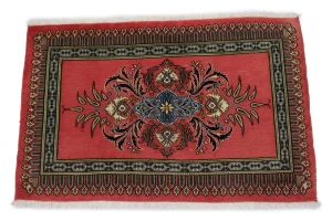 Coral Red Vintage Floral 2X3 Kashan Persian Oriental Rug