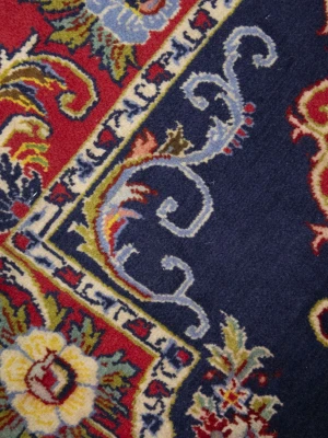 Vintage Traditional Purple-navy 2'4 x 3'0 Kashan Persian Rug