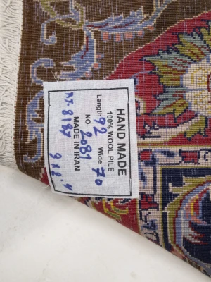 Vintage Traditional Purple-navy 2'4 x 3'0 Kashan Persian Rug