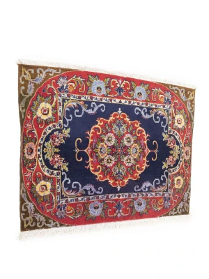 Vintage Traditional Purple-navy 2'4 x 3'0 Kashan Persian Rug