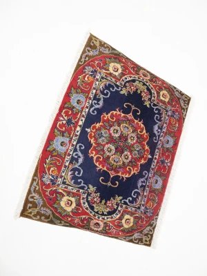 Vintage Traditional Purple-navy 2'4 x 3'0 Kashan Persian Rug