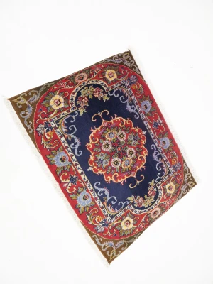 Vintage Traditional Purple-navy 2'4 x 3'0 Kashan Persian Rug
