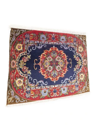 Vintage Traditional Purple-navy 2'4 x 3'0 Kashan Persian Rug