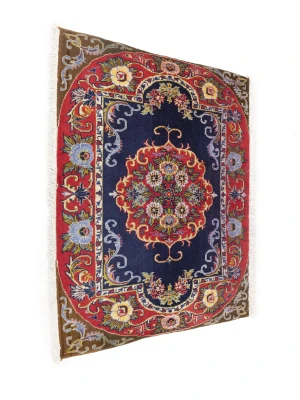 Vintage Traditional Purple-navy 2'4 x 3'0 Kashan Persian Rug