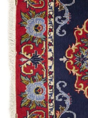 Vintage Traditional Purple-navy 2'4 x 3'0 Kashan Persian Rug