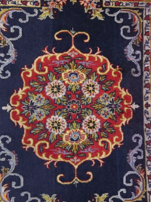 Vintage Traditional Purple-navy 2'4 x 3'0 Kashan Persian Rug