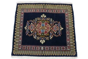 Purple-navy Vintage 3X3 Kashan Persian Square Rug