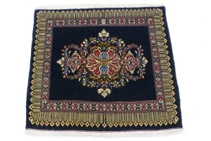 Purple-navy Vintage 3X3 Kashan Persian Square Rug